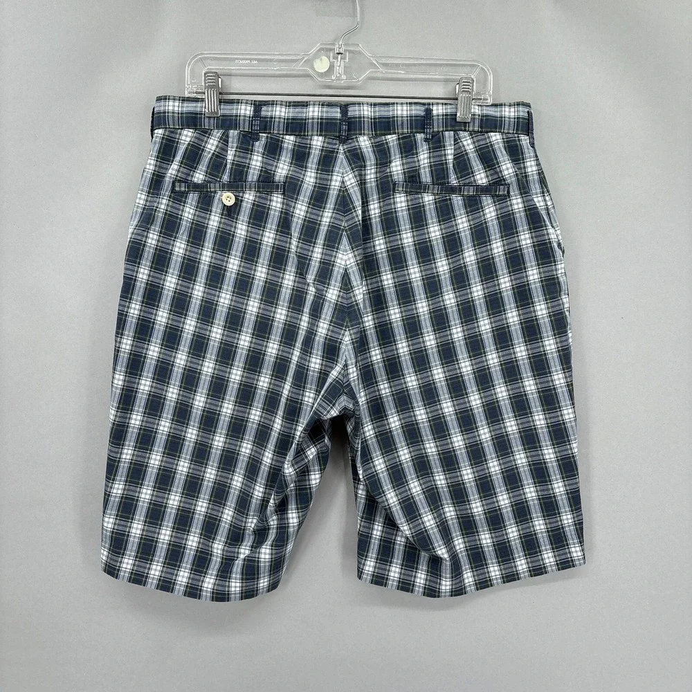 Vintage Polo Ralph Lauren Shorts Mens 34 Plaid Navy Blue Green Tartan 10